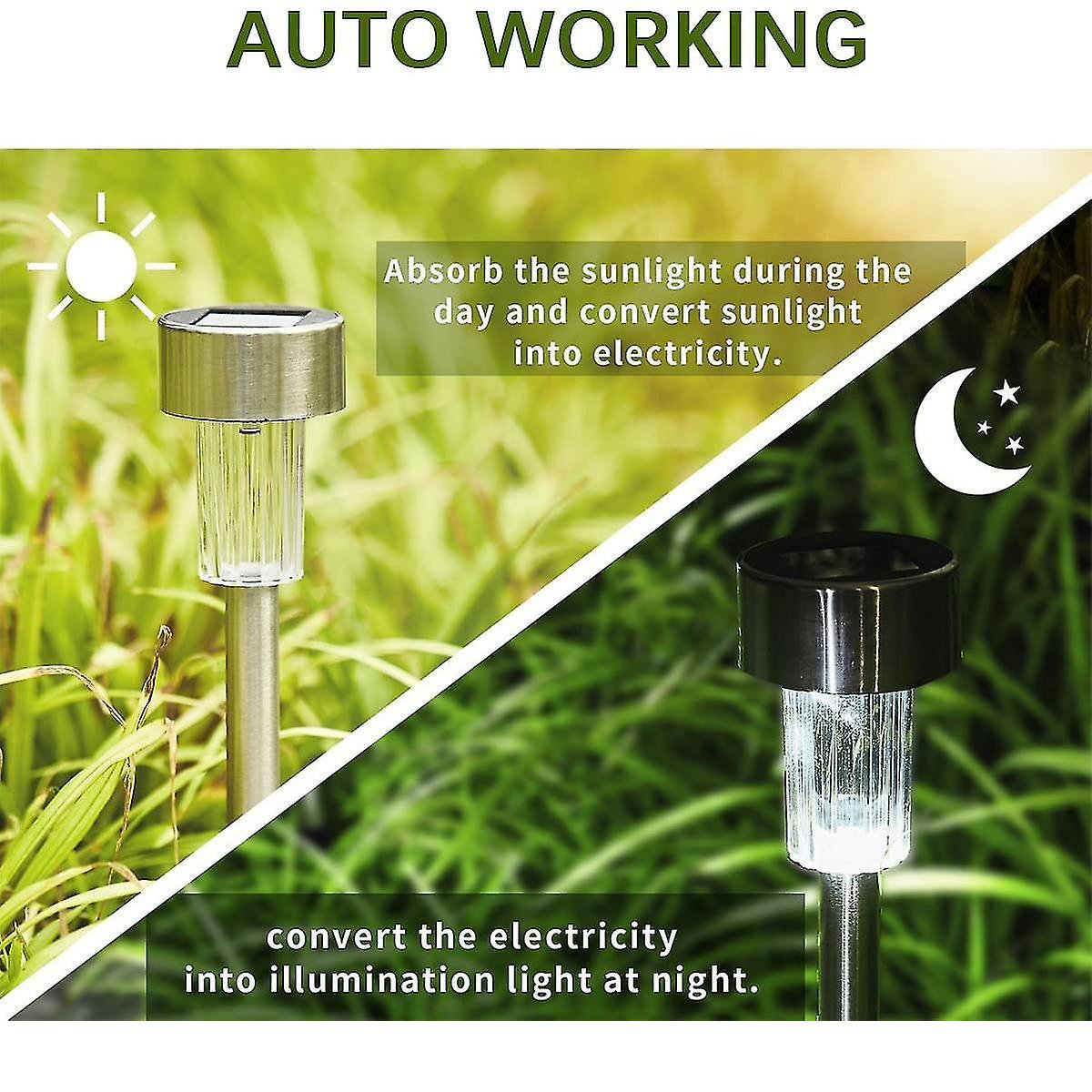 ARRANGO® Σετ 4x Αδιάβροχο Επιδαπέδιο Ηλιακό LED Φωτιστικό - Πάσσαλος Κήπου Inox